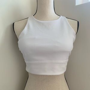 Lululemon Energy High-Neck Longline Ribbed Luxtreme Bra white color size…